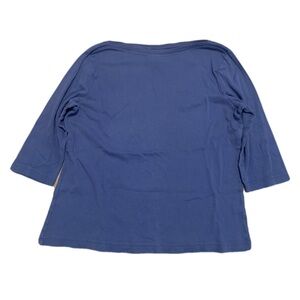 💜 NWD New Woman Design Blue 3/4 Sleeve Boatneck Top, Size M